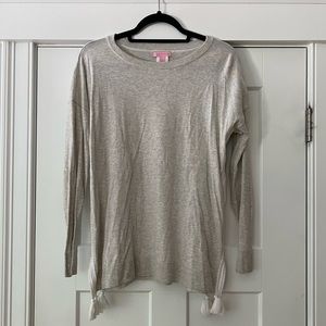 Lilly Pulitzer Lightweight Fringe Accent Knit Shirt- Small